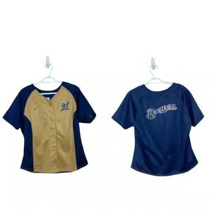 Brewers baseball Milwaukee Nike baseball jersey shirt sleeve MLB